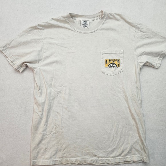 Comfort Colors Other - Comfort Colors Oldrow T-Shirt Mens Large Ivory Good Jukebox Graphic Pocket Tee